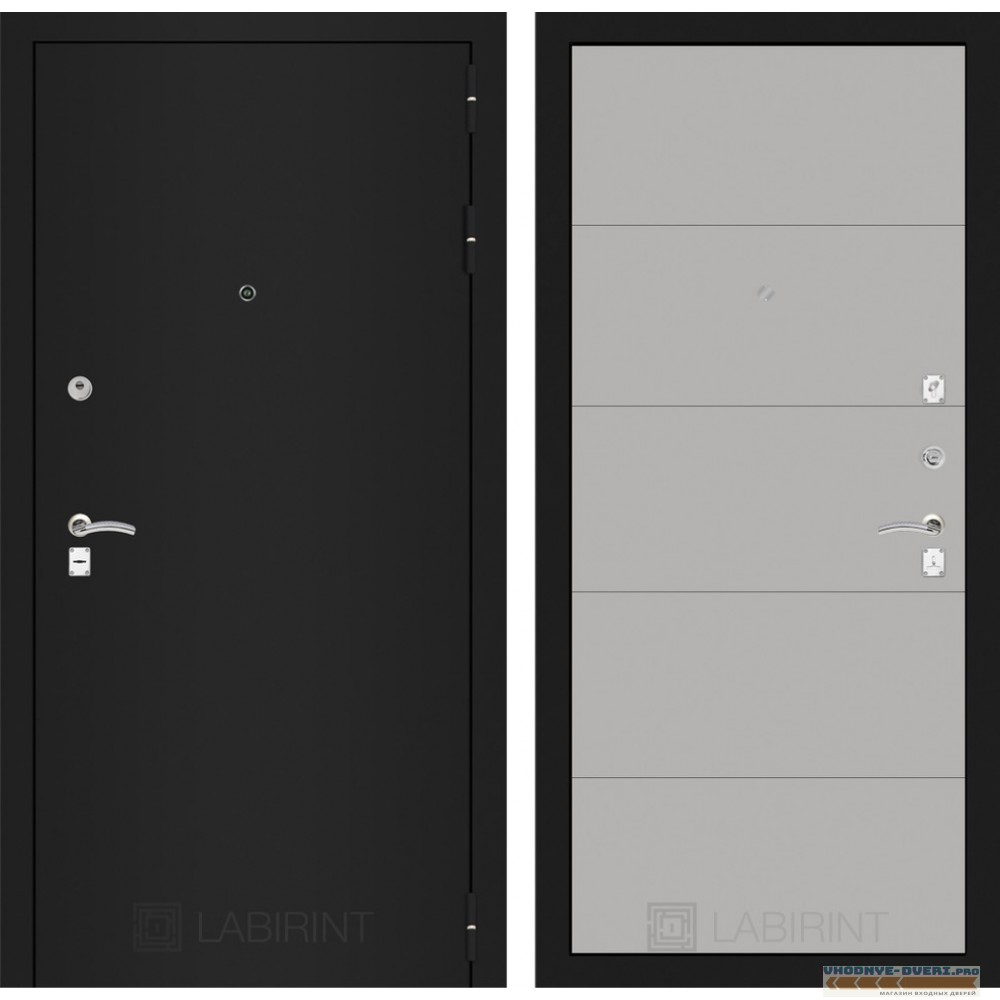 Входная дверь CLASSIC шагрень черная 13 - Грей софт