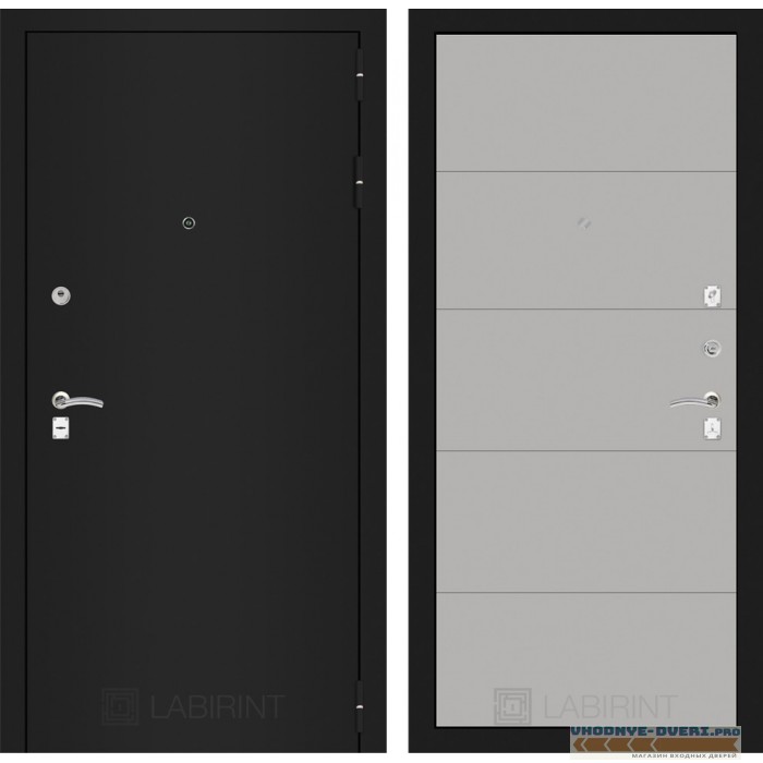 Входная дверь CLASSIC шагрень черная 13 - Грей софт