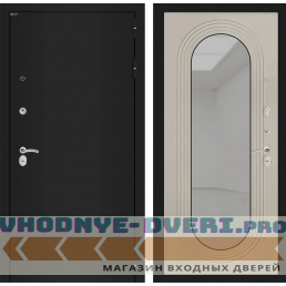 Входная дверь Лабиринт Классик шагрень черная с зеркалом Дольче - Капучино Входная дверь Лабиринт Классик шагрень черная с зеркалом Дольче - Капучино