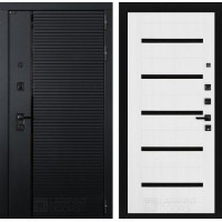 Входная дверь Лабиринт Пиано 01 - Белое дерево, стекло черное