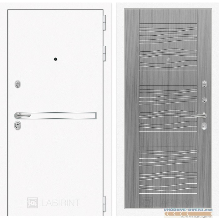Входная дверь Лабиринт Лайн WHITE 06 - Сандал серый