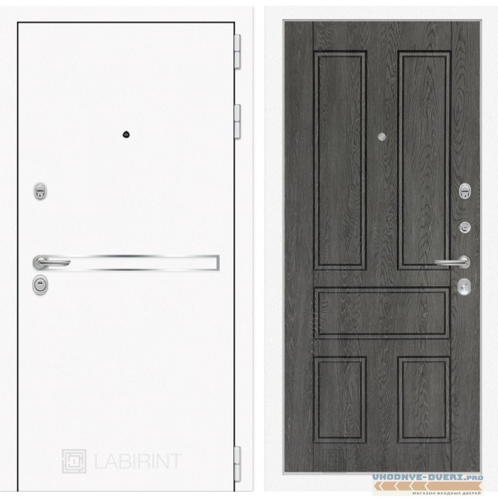 Входная дверь Лабиринт Лайн WHITE 10 - Дуб филадельфия графит
