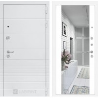Входная дверь Лабиринт Трендо с Зеркалом Максимум - Белый софт