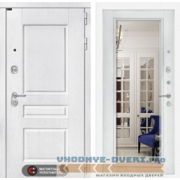 Входная дверь VERSAL с Зеркалом фацет - Белый софт
