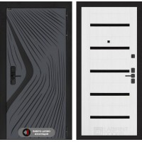 Входная дверь LEOLAB 01 - Белое дерево, стекло черное