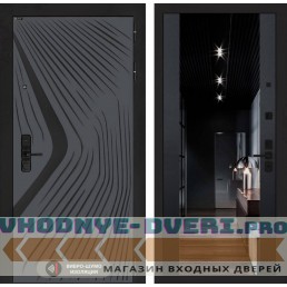 Входная дверь LEOLAB с Зеркалом тонированным Максимум - Черный кварц