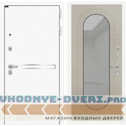 Входная дверь Лабиринт Лайн WHITE с зеркалом Дольче - Капучино