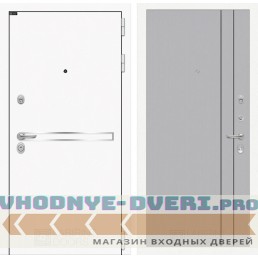 Входная дверь Лабиринт Лайн WHITE 10 - Серый рельеф софт