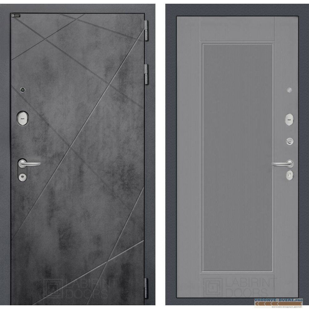 Входная дверь Лабиринт LOFT 30 - Серый рельеф софт