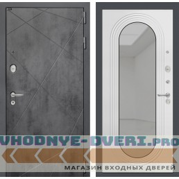 Входная дверь Лабиринт Лофт с зеркалом Дольче - Белый софт