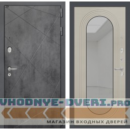 Входная дверь Лабиринт Лофт с зеркалом Дольче - Капучино