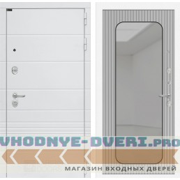 Входная дверь Лабиринт Трендо с зеркалом Аркада - Веллюто ферро с патиной