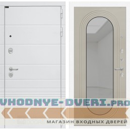 Входная дверь Лабиринт Трендо с зеркалом Дольче - Капучино