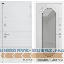 Входная дверь Лабиринт Трендо с зеркалом Дольче - Белый софт