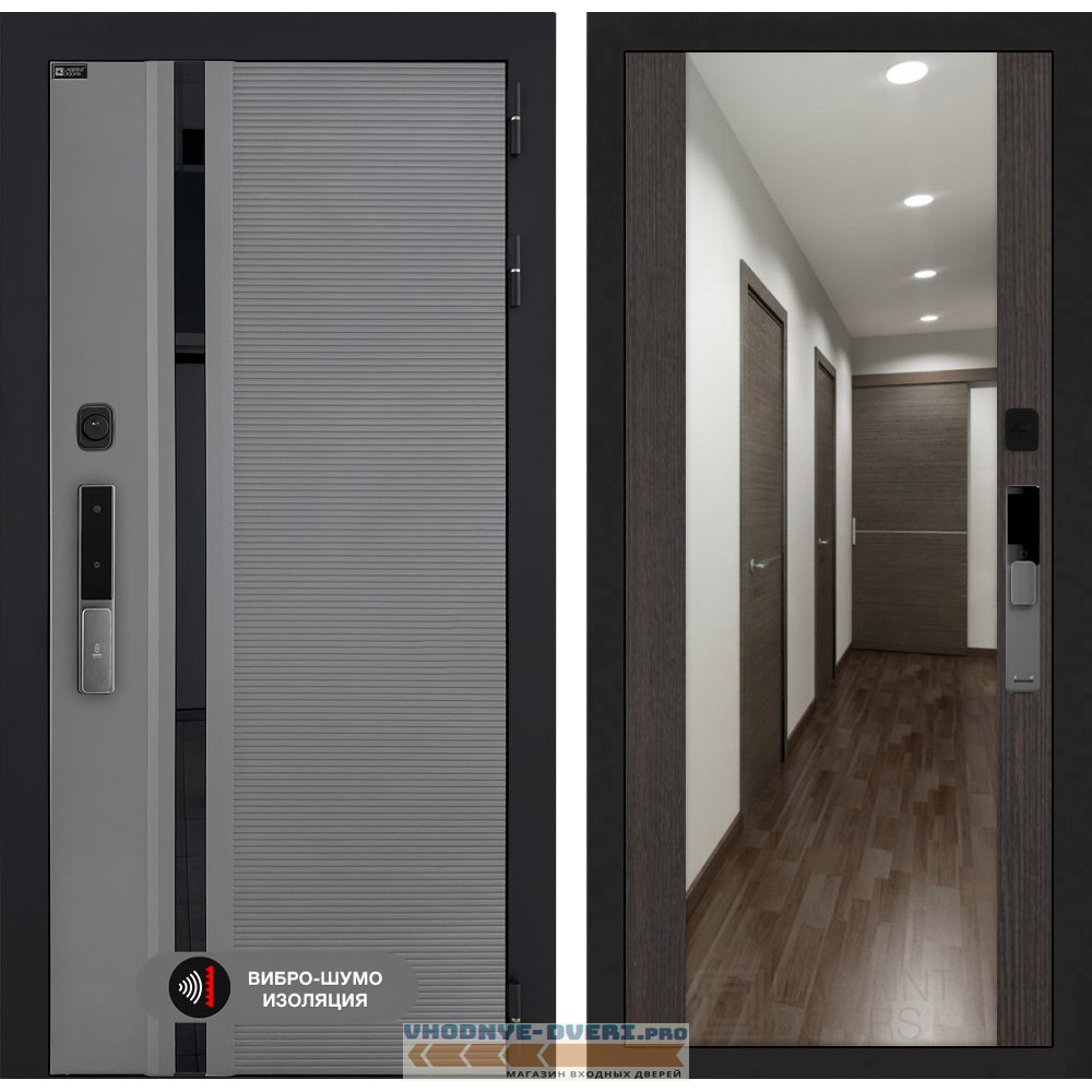 Входная дверь Пиано Смарт 2.0 с зеркалом Максимум - Венге