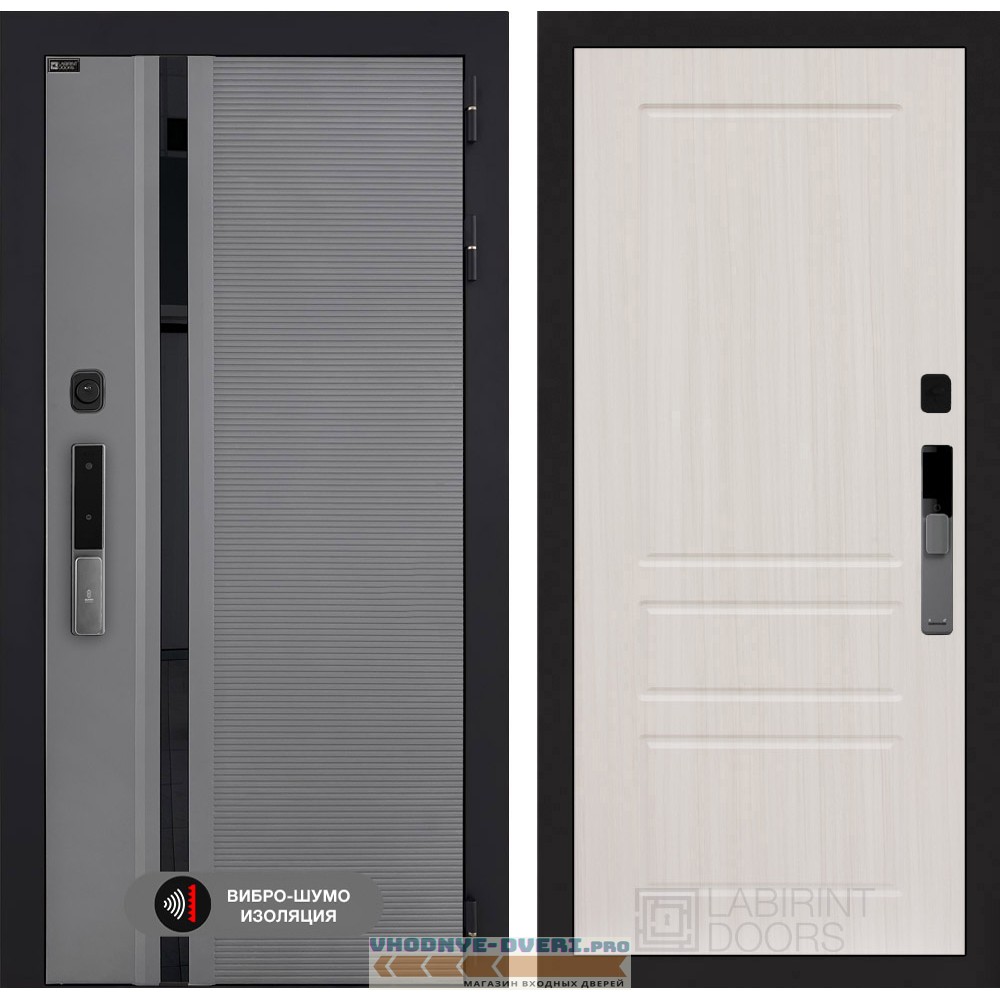 Входная дверь Пиано Смарт 2.0 панель 03 - Сандал белый