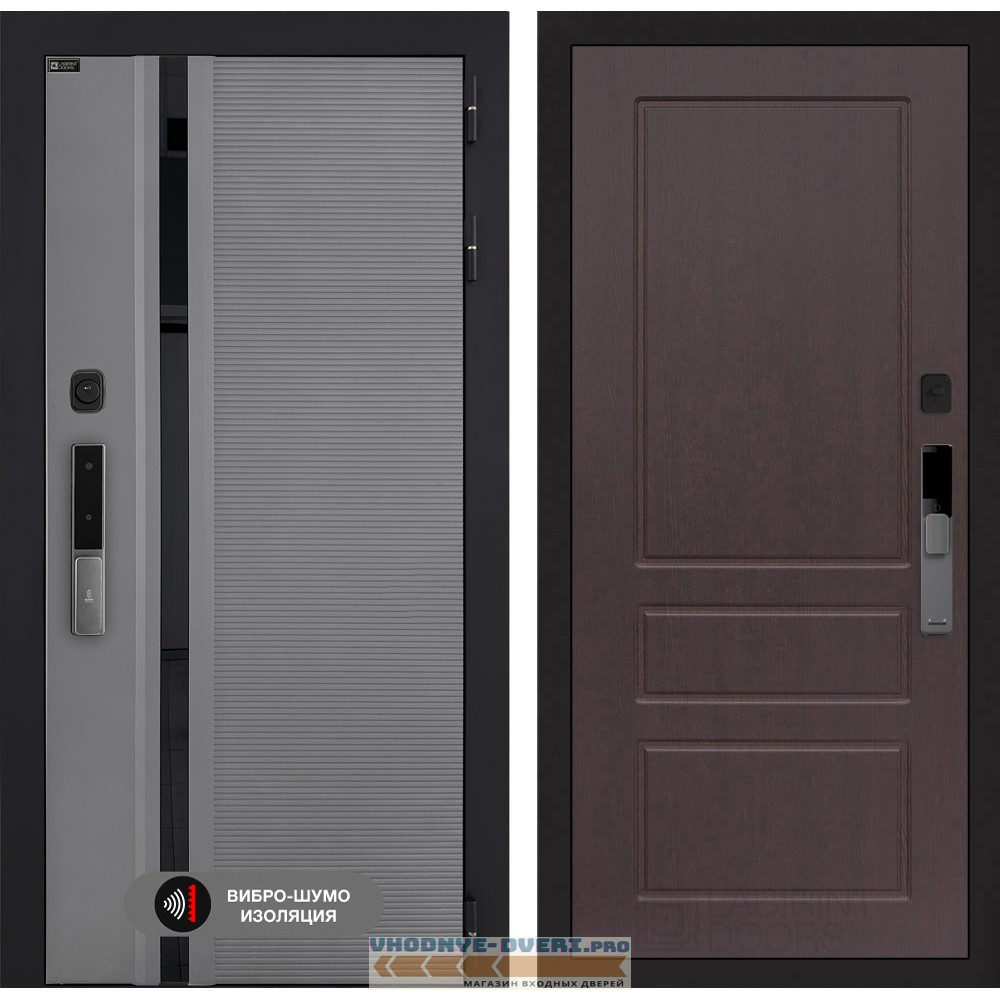 Входная дверь Пиано Смарт 2.0 панель 03 - Орех премиум