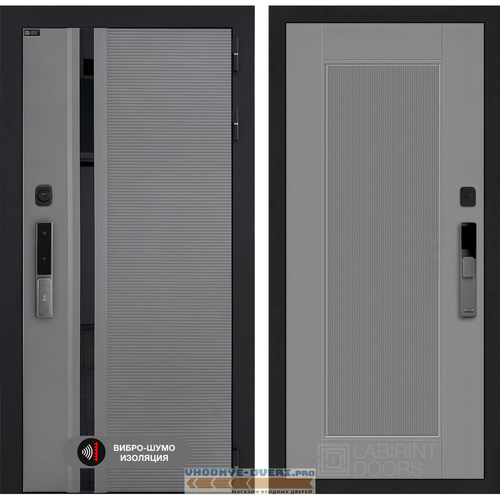 Входная дверь Пиано Смарт 2.0 панель 30 - Серый рельеф софт