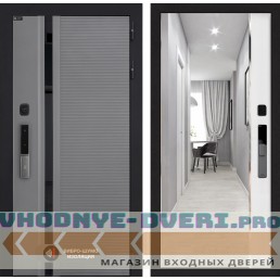 Входная дверь Пиано Смарт 2.0 с зеркалом Панорама - Белый софт