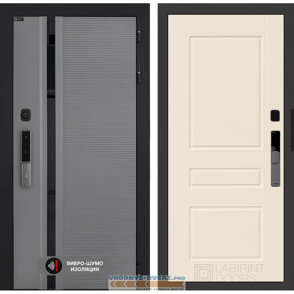 Входная дверь Пиано Смарт 2.0 панель 03 - Крем софт