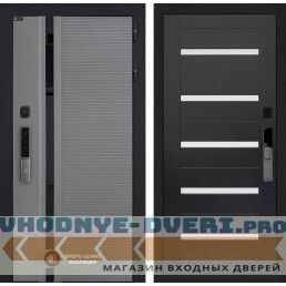 Входная дверь Пиано Смарт 2.0 панель 01 - Венге, стекло белое с электронным замком