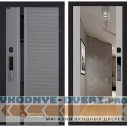 Входная дверь Пиано Смарт 2.0 с зеркалом Максимум - Грей софт