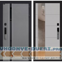 Входная дверь Пиано Смарт 2.0 с зеркалом 19 - Грей софт