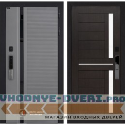 Входная дверь Пиано Смарт 2.0 панель 02 - Венге, стекло белое с электронным замком