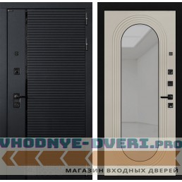 Входная дверь Лабиринт Пиано с зеркалом Дольче - Капучино
