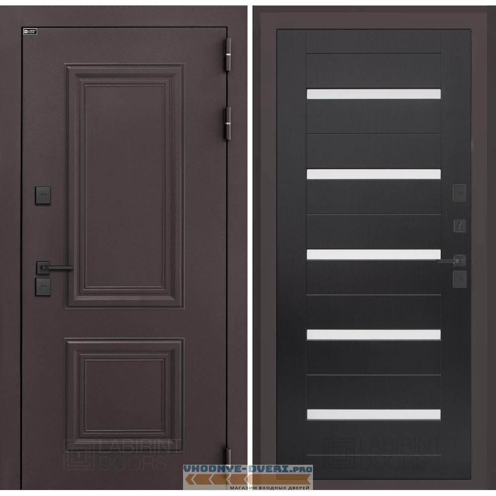 Входная дверь Полярис лайт 01 - Венге, стекло белое