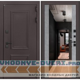 Входная дверь Полярис лайт с Зеркалом Максимум - Бетон светлый