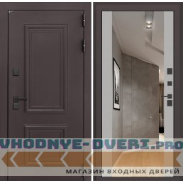 Входная дверь Полярис лайт с Зеркалом Максимум - Грей софт