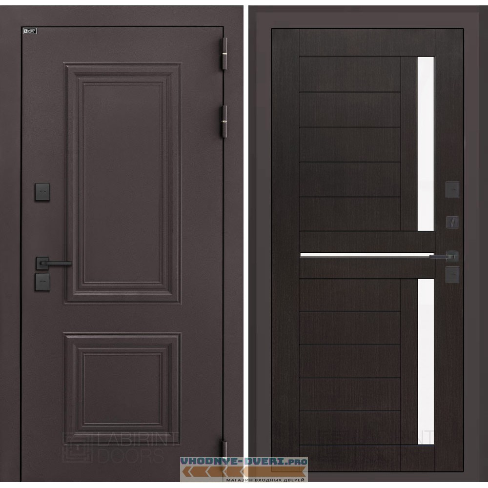 Входная дверь Полярис лайт 02 - Венге, стекло белое