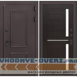 Входная дверь Полярис лайт 02 - Венге, стекло белое