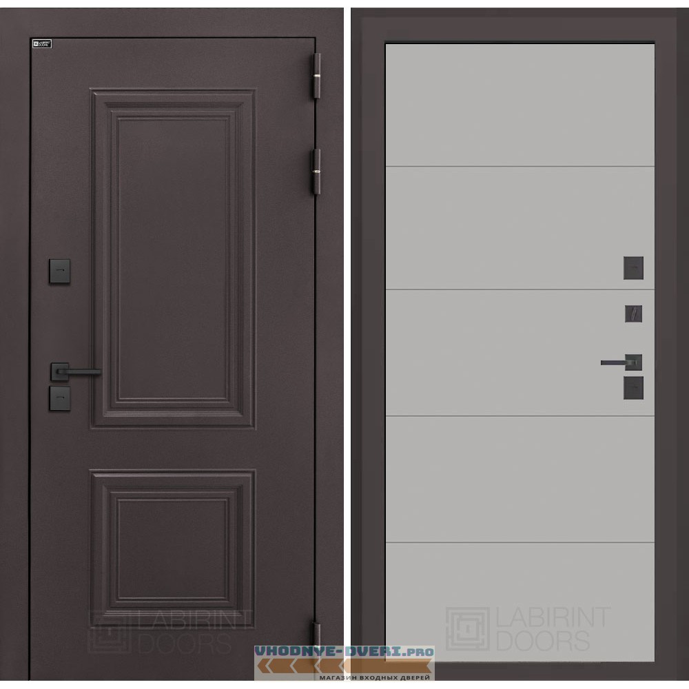 Входная дверь Полярис лайт 13 - Грей софт