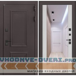 Входная дверь Полярис лайт с зеркалом Максимум - Сандал белый