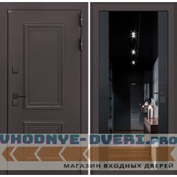 Входная дверь Полярис лайт с тонированным зеркалом Максимум - Черный кварц