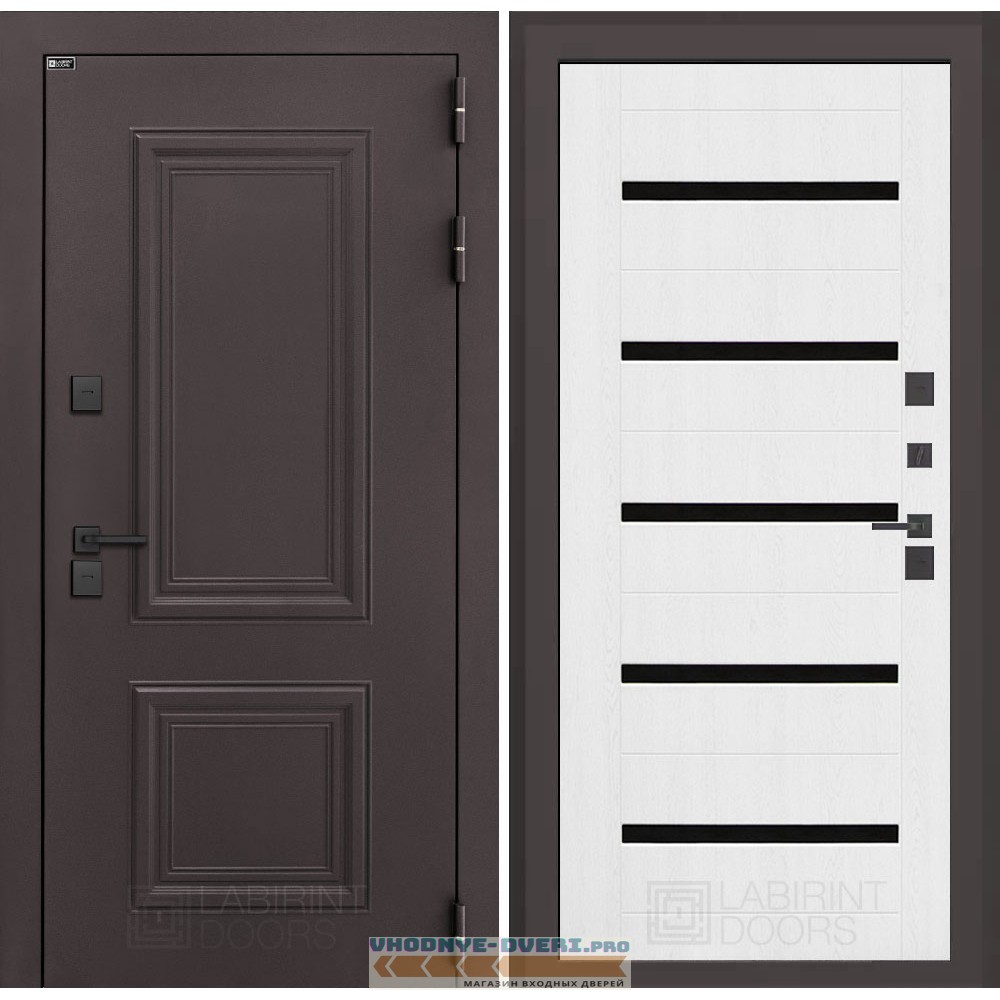 Входная дверь Полярис лайт 01 - Белое дерево со стеклом