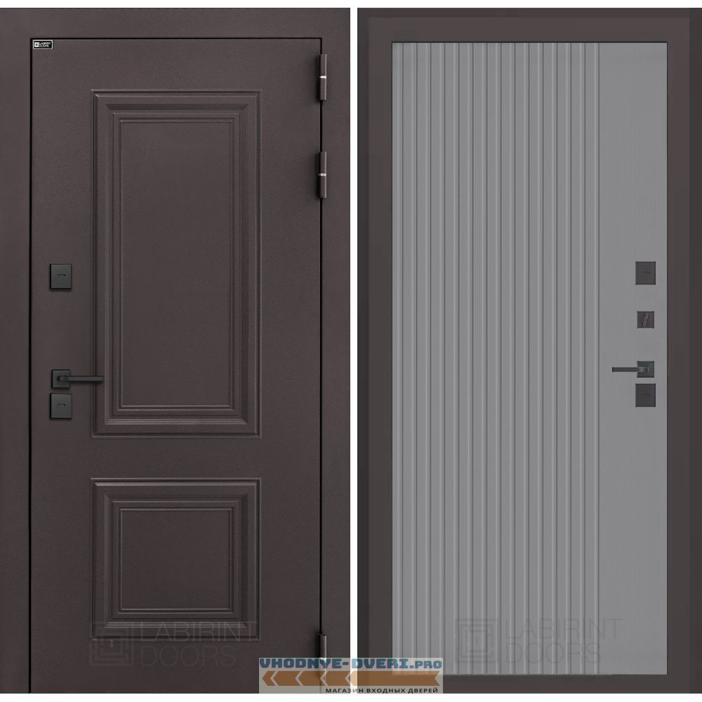 Входная дверь Полярис лайт 29 - Серый рельеф софт