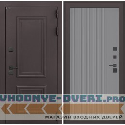 Входная дверь Полярис лайт 29 - Серый рельеф софт