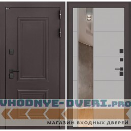 Входная дверь Полярис лайт с Зеркалом 19 - Грей софт