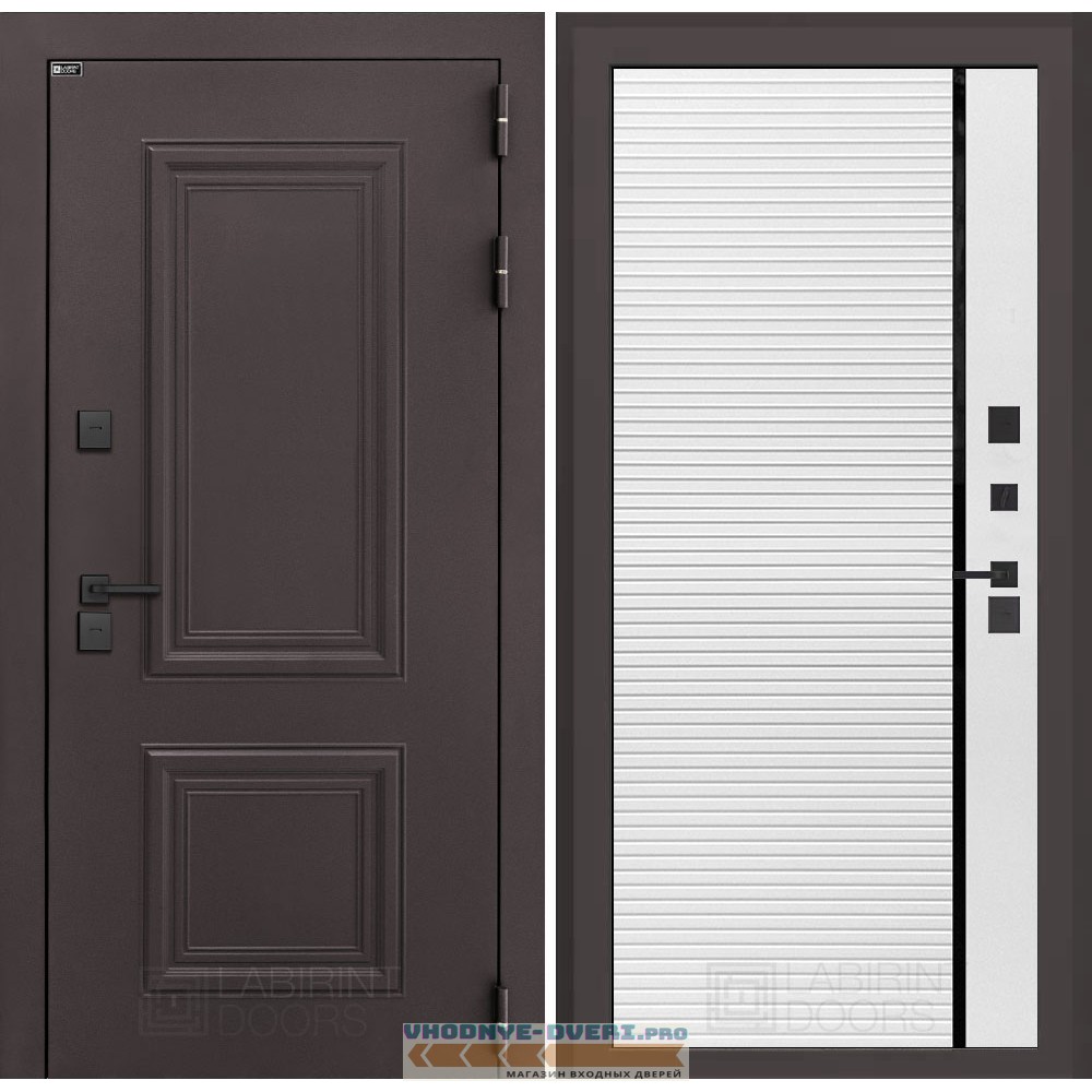 Входная дверь Полярис лайт 22 - Белый софт с молдингом