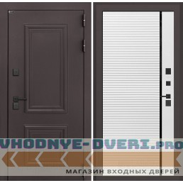 Входная дверь Полярис лайт 22 - Белый софт с молдингом