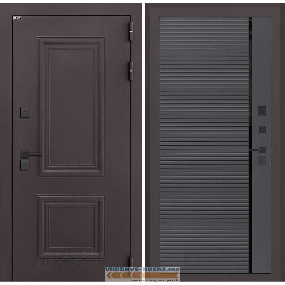 Входная дверь Полярис лайт 22 - Графит софт с молдингом