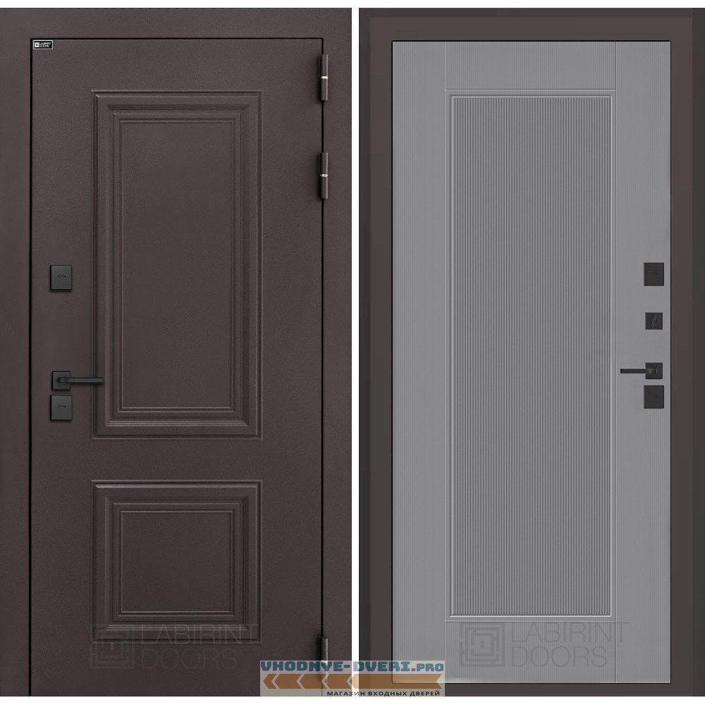 Входная дверь Полярис лайт 30 - Серый рельеф софт