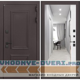 Входная дверь Полярис лайт с зеркалом Панорама - Белый софт