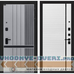 Входная дверь SKYLAB 22 - Белый софт, черная вставка