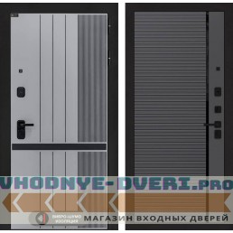 Входная дверь SKYLAB 22 - Графит софт, черная вставка
