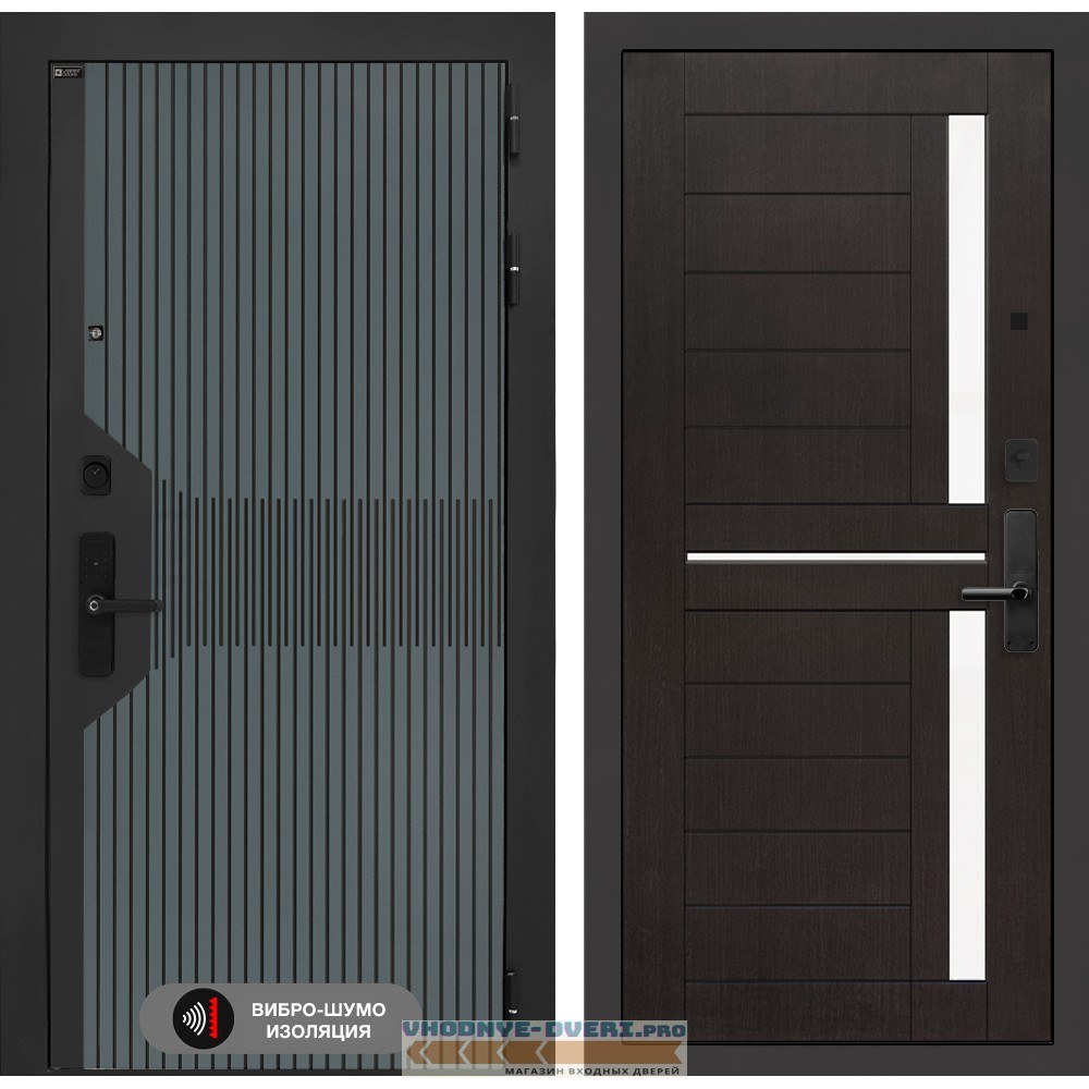 Входная дверь Смартлаб 02 - Венге, стекло белое