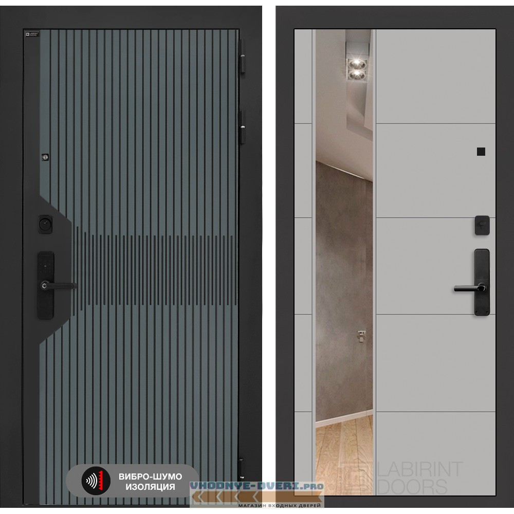 Входная дверь Смартлаб с Зеркалом 19 - Грей софт